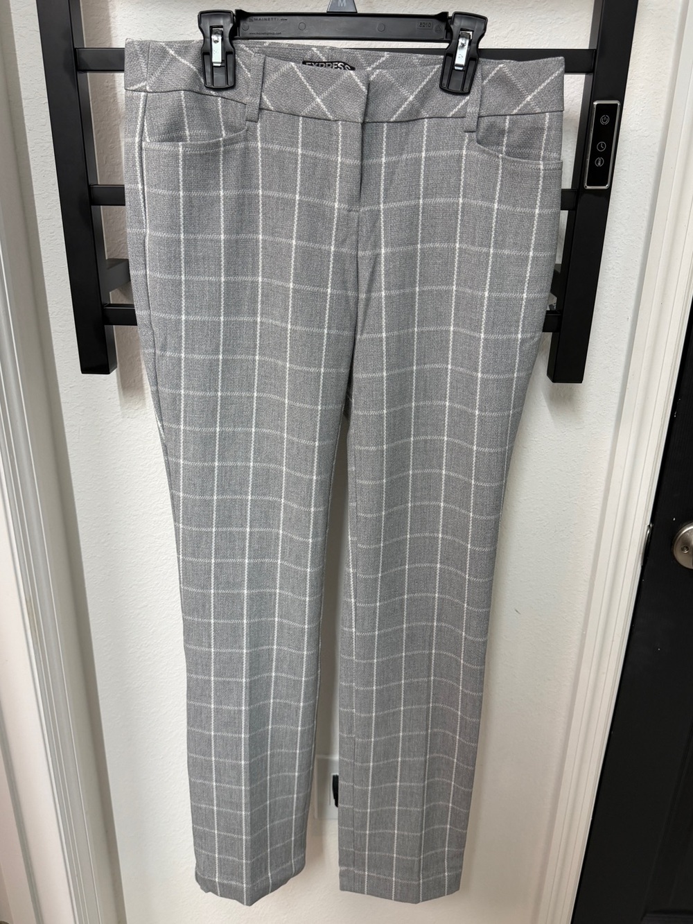 Express Gray Windowpane Dress Pants